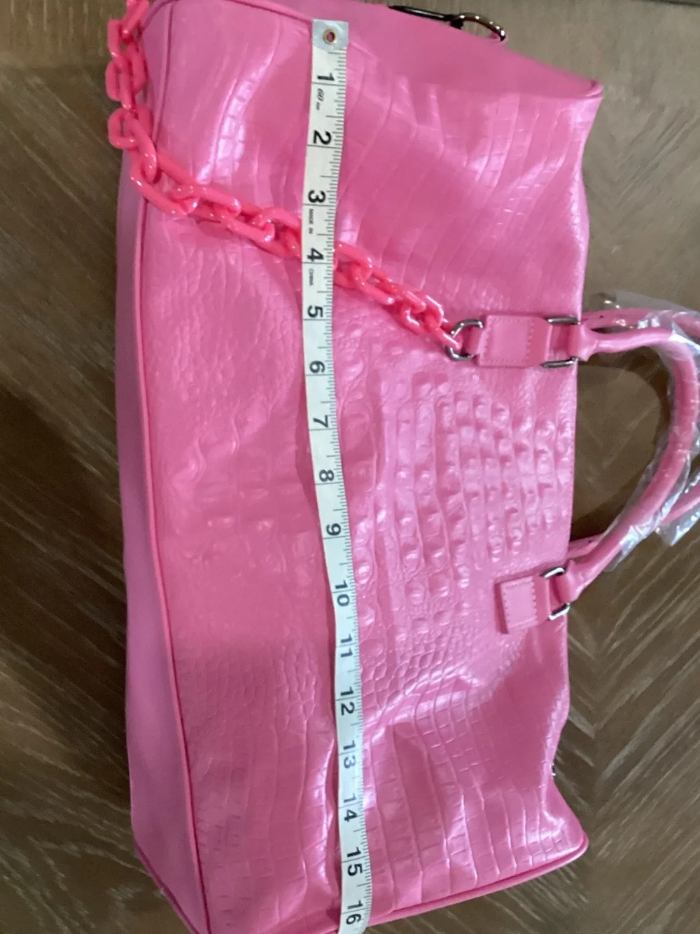 Pink Croc-Embossed Tote Bag - Women